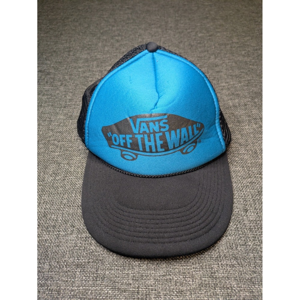 Vans Off The Wall Y2K Snapback‎ Hat Mens Blue Logo Skater Grunge Adjustable Cap